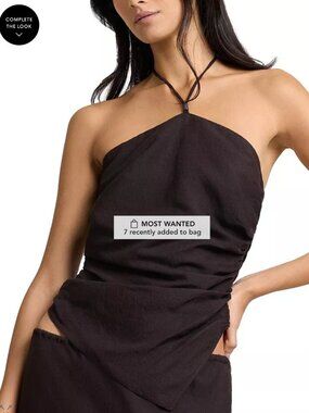 Onia Air Linen Asymmetrical Halter Top